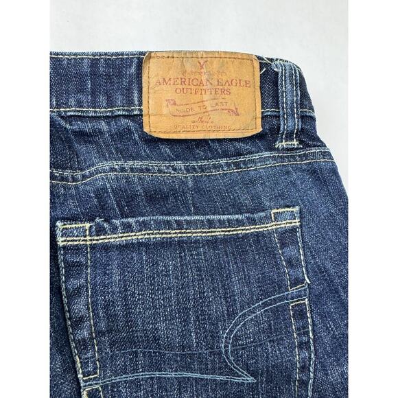 Vintage 90s Y2K low-rise American Eagle Jeans Straight Felled Seams Rare Size 2 - Picture 5 of 11